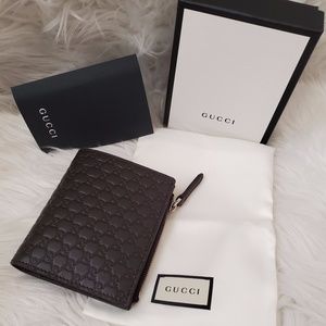 Gucci Men's Leather Micro GG Guccissima Wallet